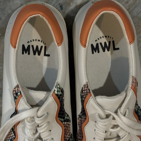 Women’s MADEWELL Sidewalk Paracord Low Top Sneaker- snake embossed leather. Sz 7 - Picture 10 of 10